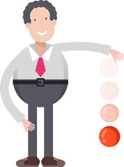 Office Worker Character Throwing Ball
