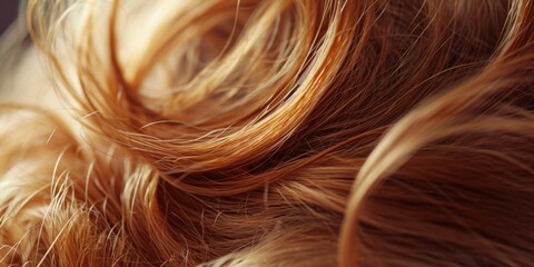 Close up of a woman's hair with vibrant red color. Perfect for fashion or beauty-related projects