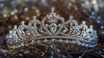 Elegant tiara with sparkling gems.