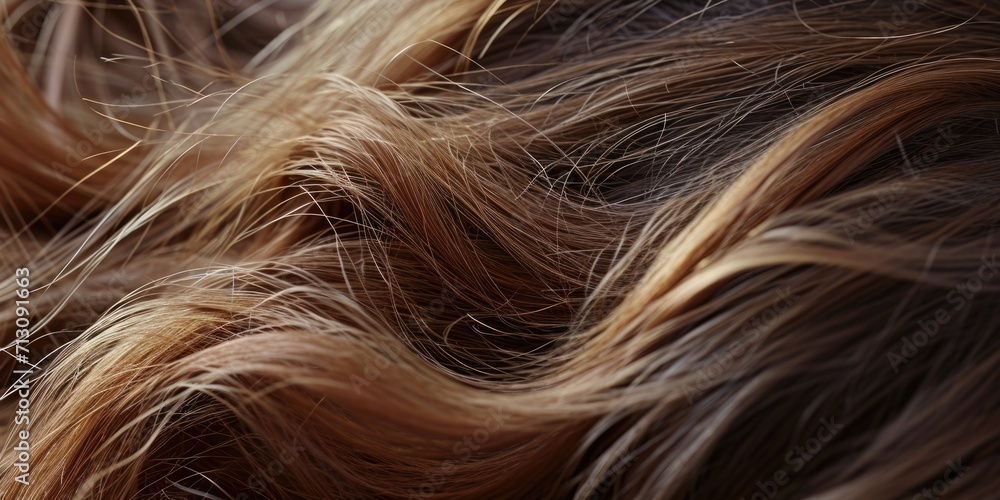 Poster a close-up view of a person's long brown hair. versatile image suitable for various uses