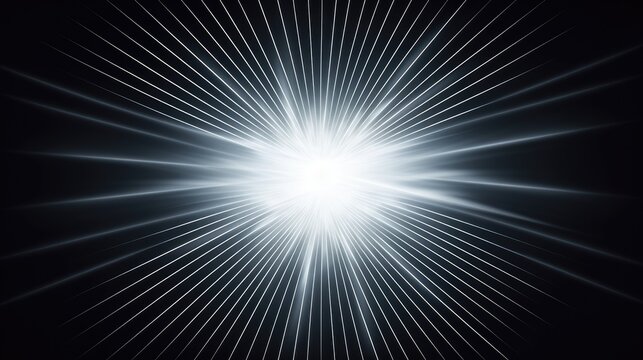 An abstract illustration of a white star or sun emitting its rays in all directions of space