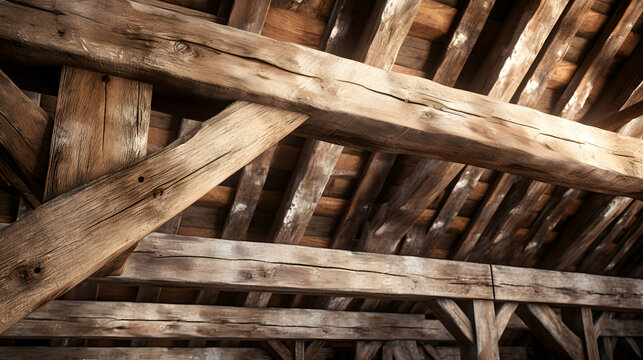 Wooden beams and planks