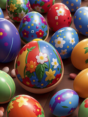 Fototapeta na wymiar A very beautiful photo of Easter design egg Generative AI