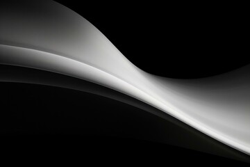 A mesmerizing black and white wave, gracefully curving against a gradient backdrop. Generative AI.