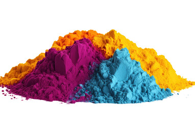 Holi Festival Color Powder Set on White or PNG Transparent Background.