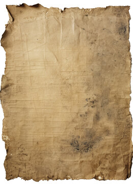 distressed aged paper, full blank sheet of vintage aged paper with distressed edges, ripped and torn edges, PNG, fondo transparente