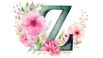 Floral alphabet letter Z