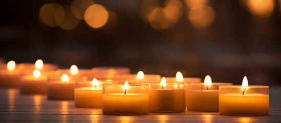 Peaceful Ambiance with Multiple Lit Candles, Warm Glow and Serenity Concept