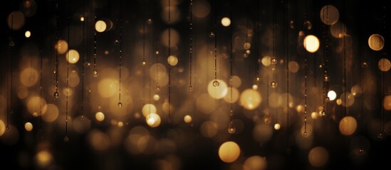 Golden Bokeh Lights Drifting Downwards, Creating a Magical and Warm Ambiance