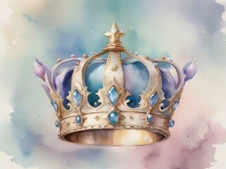 Una versión única y creativa de la corona de un rey, con un efecto de acuarela 