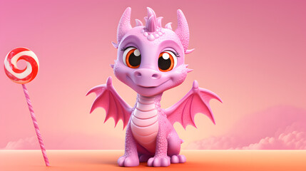 Funny cute cartoon dragon
