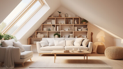 Stylish Scandinavian Living Room with Corner Sofa