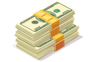 illustration of two stacks of US hundred-dollar bills