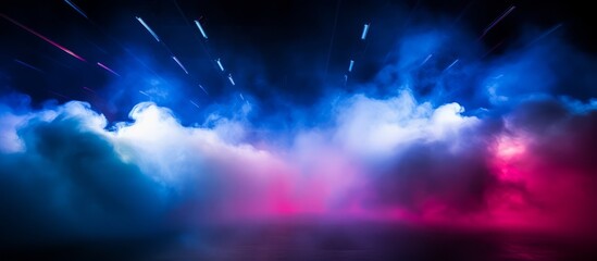 Vibrant Spectacle of Colorful Stage Smoke Illuminated by Dynamic Lights, Capturing the Energy of a Live Performance - obrazy, fototapety, plakaty