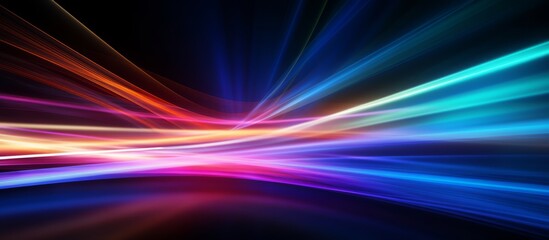Fototapeta na wymiar Vibrant Abstract Light Streaks in Vivid Colors. A Dynamic Background Illustrating Movement and Energy in a Digital World