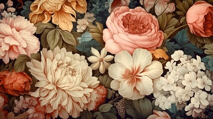 An ai generated illustration of a beautiful vibrant abstract floral background for wallpapers
