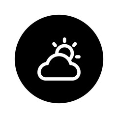 cloudy line circular icon