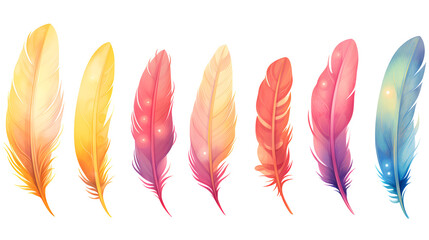 Hand painted watercolor bird feather