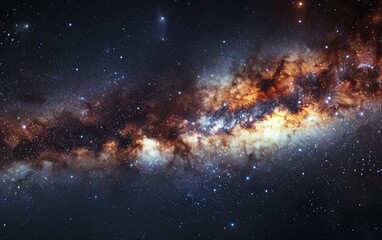 Expansive View of a Dazzling Galaxy Illuminated Against the Dark Cosmic Sky