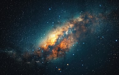 Expansive View of a Dazzling Galaxy Illuminated Against the Dark Cosmic Sky