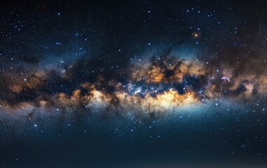 Expansive View of a Dazzling Galaxy Illuminated Against the Dark Cosmic Sky