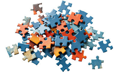 Exploring the World of Jigsaw Puzzle Pieces On Transparent Background.