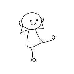 Funny Stickman hand drawn style for print or use as poster, card, flyer, tattoo or T Shirt design	