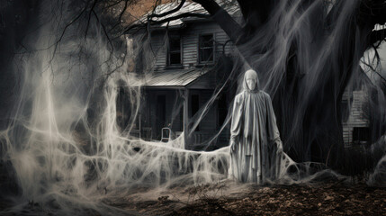 Fototapeta na wymiar Ghostly Shadows: Eerie Atmosphere of Isolation