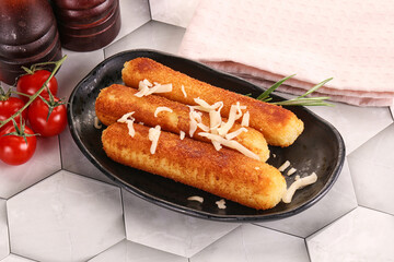 Fried cheese sticks for snack