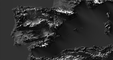 Relieve Topografico de España © Odisdca