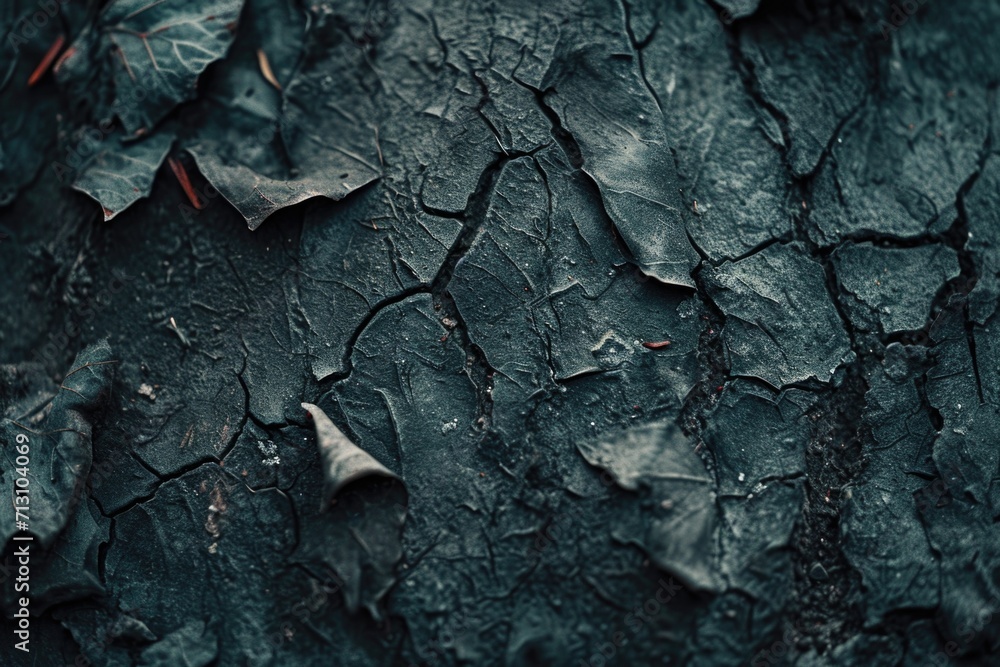 Poster a detailed view of a tree trunk with a few leaves. perfect for nature-themed designs or educational 