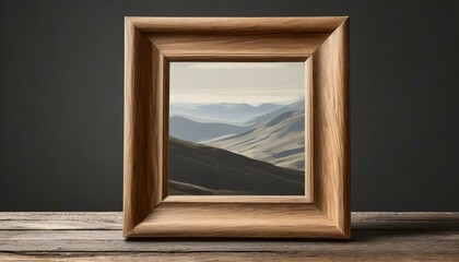 Fototapeta premium a wooden picture frame isolated on a transparent background, ensuring realistic wood textures and shadows for a versatile and elegant element in various design projects. 