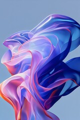 Fototapeta premium Colorful cloth swirls simulation background. Abstract vertical multi-layed background.