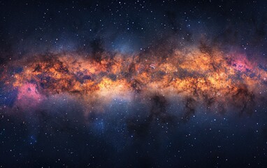 Majestic View of the Milky Way Galaxy Spanning Across the Starry Night Sky
