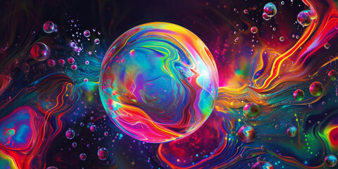 Orbital Abstract Dreamscape.
A dreamscape of colourful orbs in an abstract orbital dance. - obrazy, fototapety, plakaty