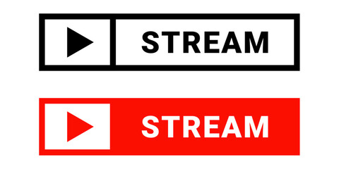 live streaming icon. Linear and filled symbols and buttons of live streaming, online stream template illustration vector.