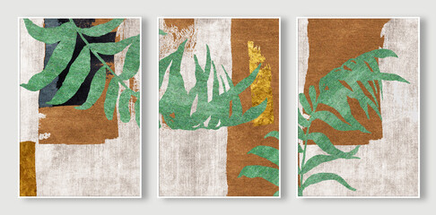 AI generated illustration of a beautiful triptych in pastel colors - obrazy, fototapety, plakaty