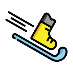 Skis vector icon design. Isolated winter sport equipment sign emoji sticker. 