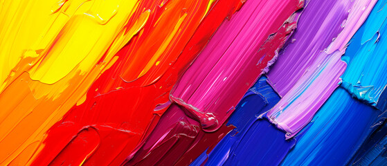 Abstract acrylic paint in rainbow flag colors. LGBT Concept. Pride month. Wallpaper texture. Love is love.