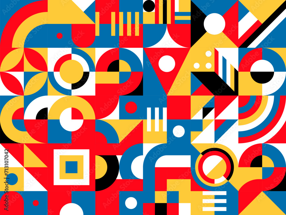 Poster geometric abstract pattern. retro minimalism artwork print, corporate identity vector composition or