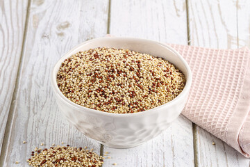 Raw dry quinoa cereal grain