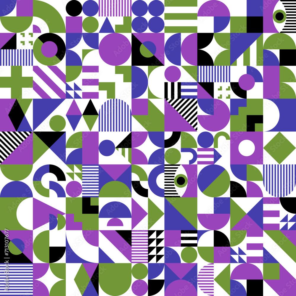 Poster geometric elements seamless pattern. fabric geometric print, textile or wallpaper abstract backgroun