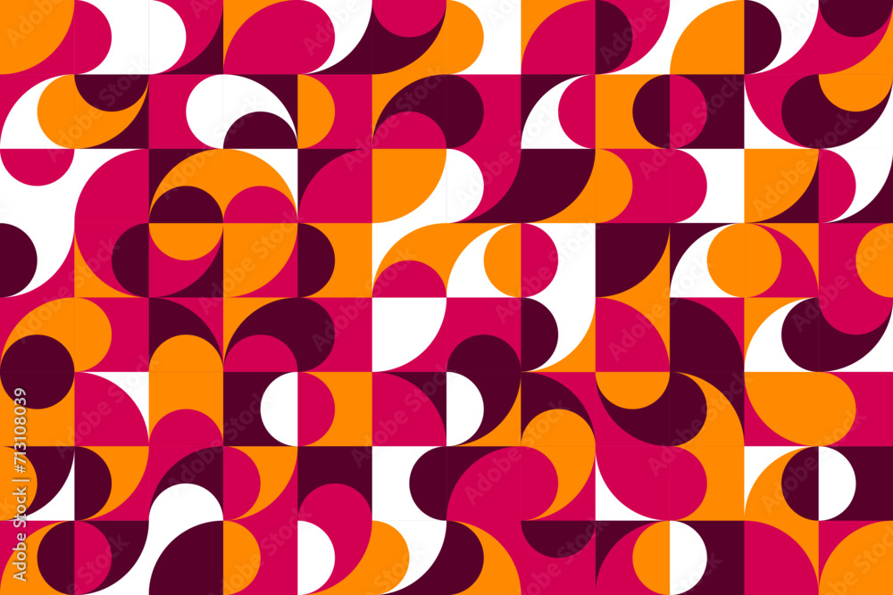 Poster abstract modern geometric pattern background. vector color shapes and simple forms backdrop of circl