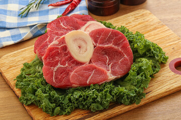 Raw ossobuco beef meat for cooking