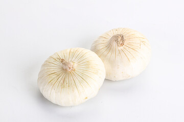 Raw white onion heap isolated
