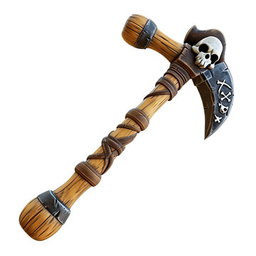 Pirate crutch in cartoon style with transparent background
