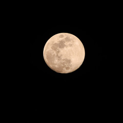 Naklejka na ściany i meble Full moon in the dark sky during night time, Great super moon in sky