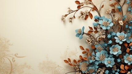 Banner with autumn leaves and berries background and wallpaper