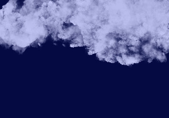 Blue smoke blow on dark background