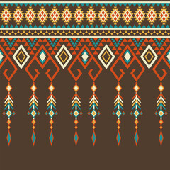 Carpet ethnic tribal pattern art. Ethnic ikat seamless pattern. American, Mexican style.Vector Design for background